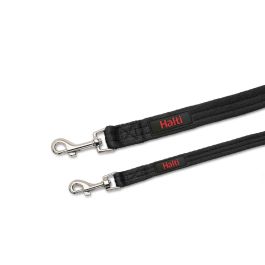 Halti Correa de Adiestramiento Versátil Doble Pinza con Más de 5 Usos, Nylon Negro Talla S, Para Perros hasta 27.5kg