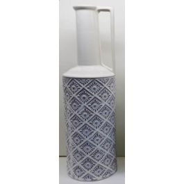DKD Home Decor Jarrón Mediterráneo Porcelana Blanco y Azul 14 x 45 x 14 cm Precio: 13.2495. SKU: S3030935