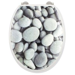 Asiento de inodoro con piedras de playa - Gris Asiento de inodoro con piedras de playa - Gris