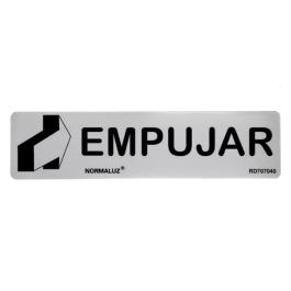 Normaluz Cartel informativo "empujar", acero inoxidable adhesivo 0.8 mm, 5 x 20 cm