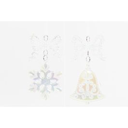 DKD Home Decor Decoración Colgante Navidad Fantasía Acrílico Multicolor Surtido Aleatorio Pack 24 Unidades 2x12x7.5 cm