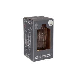 Giftdecor Farol LED Pie Metal Rosa 10.7x18x10.7 cm con 12 LED (Set de 6)