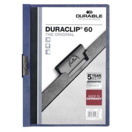 Durable Carpeta duraclip dossier pinza lateral azul oscuro 60 hojas DIN A4 - Portada transparente y contraportada opaca Precio: 1.79000019. SKU: BIX142209-07