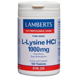 LAMBERTS L-Lisina HCl 1000mg 120 Comprimidos. Aminoácido Esencial de Forma Libre y Fácil Absorción para Veganos Precio: 24.5899995. SKU: B1CJTEFDRH