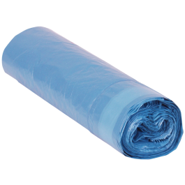 Blanca Bolsa basura domestica azul cierra facil 55x60 galga 120 rollo de 20 unidades reciclado 100%