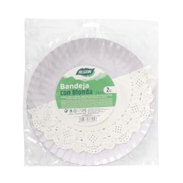 Set de 2 Bandejas Redondas con Blonda, 25 cm - Algon (24 Unidades) Set de 2 Bandejas Redondas con Blonda, 25 cm - Algon (24 Unidades)