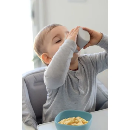 BEABA Juego de Comida de Silicona 4 Piezas - Plato, Bol con Ventosa y Vaso - Jungle