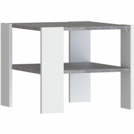 Mesa de centro PILVI con 2 bandejas - Estilo contemporáneo - Partículas de melamina - Decoración blanca y hormigón claro - L 55 x P 55 x H 45 cm Precio: 53.8899999. SKU: B1K893SLC2