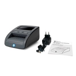 Safescan Detector Automático de Billetes 155-S con 7 Formas de Detección de Billetes Falsos, Alarma Visual y Sonora, Pantalla LCD