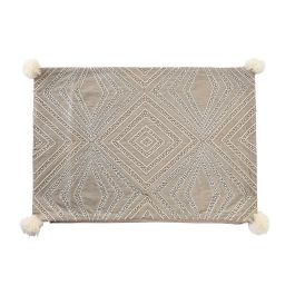 DKD Home Decor Funda de Cojín Decorativa para Salón Gris 40x60 cm Rectangular, Ideal para Sofá o Cama, Mantenimiento Fácil con Lavado en Seco.
