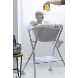 Beaba Reposapiés Camélé'O Light Mist para Bañera o Cambiador Bebé – Plegable y Extraíble para Aliviar la Espalda de los Padres