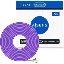 AISENS - CABLE DE RED RJ45 LSZH CAT.6 UTP RIGIDO AWG23 CCA (ALEACION), VIOLETA, 100M