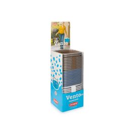 Stefanplast Cesta de Plástico Cuadrada Calada con Asas 18L 39x21x39 cm - Azul, Blanco, Marrón (30 Unidades)