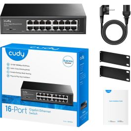 Cudy GS1016 RM Switch Gigabit Ethernet de 16 Puertos 10/100/1000 Mbps Montaje en Rack