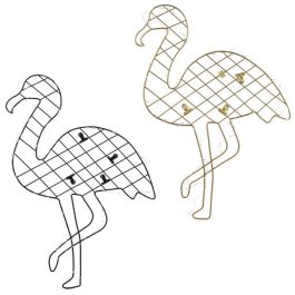 Home Deco Factory Portafotos Flamenco con Pinzas e Iluminación LED para Colgar o Apoyar Recuerdos Decoración