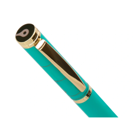 Belius Bolígrafo y Estuche Soiree Art Deco Turquesa y Dorado Tinta Azul Caja de Diseño