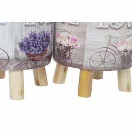 DKD Home Decor Reposapiés Shabby Gris Lila de PU y Pino, 30x30x30 cm, Altura 32 cm, con detalle Bicicleta, Pack de 2 Unidades DKD Home Decor Reposapiés Shabby Gris Lila de PU y Pino, 30x30x30 cm, Altura 32 cm, con detalle Bicicleta, Pack de 2 Unidades