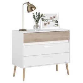 Parisot AALBORG3500CO3T Cómoda AALBORG 3 cajones Blanco Estilo escandinavo 90,8 x 40 x 77,5