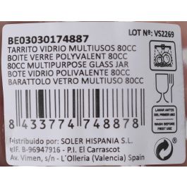 Tarrito de vidrio multiusos 80 cc - Mediterraneo (72 Unidades) Tarrito de vidrio multiusos 80 cc - Mediterraneo (72 Unidades)