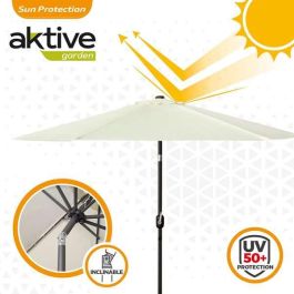 Parasol de terraza 300 cm con chimenea y mástil de aluminio aktive Parasol de terraza 300 cm con chimenea y mástil de aluminio aktive