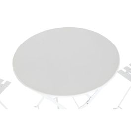 Conjunto de Mesa con 2 Sillas Home ESPRIT Blanco Metal 60 x 60 x 71 cm