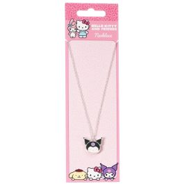 THE CARAT SHOP Colgante Kuromi Hello Kitty, Collar Metal Dorado con Esmalte Perlado, Cadena 40cm+5cm Extensor