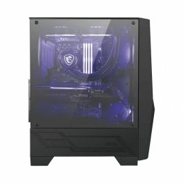 MSI MAG Forge 100M Midi Tower Negro Transparente con Iluminación Púrpura y Panel de Vidrio Templado para PC Gaming