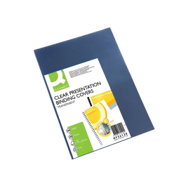 Q-connect Tapas de Encuadernación PVC DIN A4 Incolora 150 micras, Paquete de 100 Unidades