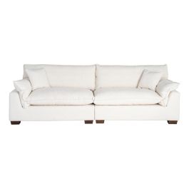 Sofá 4 Plazas Crema Tejido 282 X 101 X 71 cm