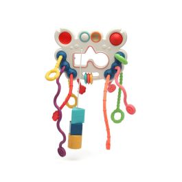 KioKids Juguete Actividades Sensoriales y Motoras para Cuna/Carrito - Silicona y ABS +10 meses - Multicolor con Bola Deslizante y Formas