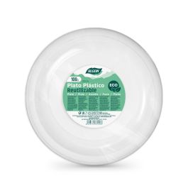Set de 100 Platos Redondos Ecológicos de Plástico 22 cm Algon (6 Cajas) Set de 100 Platos Redondos Ecológicos de Plástico 22 cm Algon (6 Cajas)