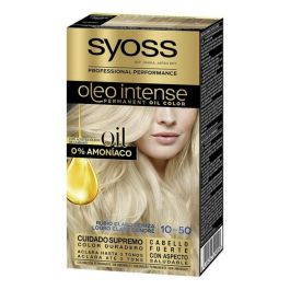 Syoss #10.50 OLEO INTENSE Tinte de Pelo Sin Amoniaco - Rubio Claro Ceniza, Coloración Intensa Larga Duración con Aceites Nutritivos, Cubre Canas 5 pz