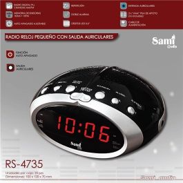 SAMI Radio Reloj Despertador PLL con AM/FM, 0.6" Digital, Salida de Alimentación