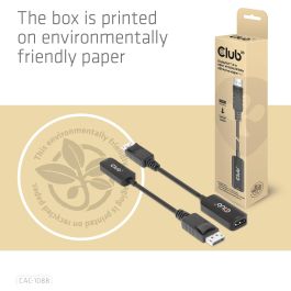 Club3D Adaptador DisplayPort 1.4 a HDMI HDR 8K60Hz / 4K120Hz Activo - Conector Macho a Hembra - 0.21m