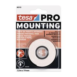 Tesa Mounting Pro Cinta doble cara para pared pintada 1.5m x 19mm, soporta hasta 10kg, Ref. 66743-00002-00