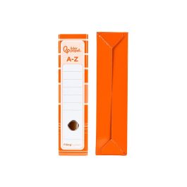 Archivador De Palanca Liderpap El A4 Filing System Forrado Sin Rado Lomo 80 mm Naranja Con Caja Y Compresor Metalico