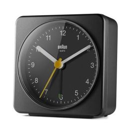 Braun BC-03-B Reloj Despertador Clásico Analógico Negro con Movimiento Silencioso y Agujas Luminosas