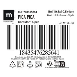 La Mediterranea Bol Aperitivo Ass.Col 10.5 x 10.5 x 4 cm Pica-Pica 210M