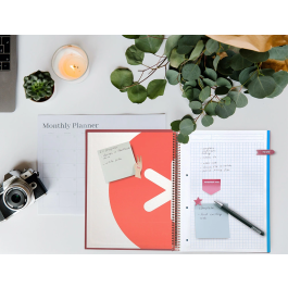 Antartik Cuaderno espiral micro a4 tapa forrada 120h cuadro 5mm 5 bandas 4 taladros color frambuesa