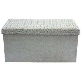 Home Deco Factory Banco Puf Plegable Gris Claro 76x38x38 cm