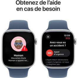 Apple Watch Series 10 GPS - 46 mm - Caja de aluminio plateada - Correa deportiva vaquera - S/M