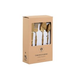 DKD Home Decor Cubertería de Acero Inoxidable Dorado 24 Piezas Colección Básicos, Apto Lavavajillas, 3mm Grosor DKD Home Decor Cubertería de Acero Inoxidable Dorado 24 Piezas Colección Básicos, Apto Lavavajillas, 3mm Grosor