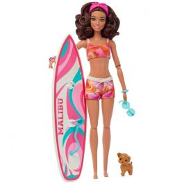 Barbie Hpl69 Muñeca de la Película The Movie Surf articulada con Tabla de Surf, Cachorro y Accesorios de Playa Precio: 21.58999975. SKU: B19EVFL263