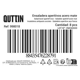 Quttin Ensaladera Aperitivo Acero Inoxidable Mate 24 cm