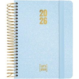 Agenda Anual (2026) Grafoplas Metallic Espiral Tapa Extradura Con Goma A6 170X145 D/P Azul Pastel Precio: 13.6900005. SKU: B1D2SX825Y