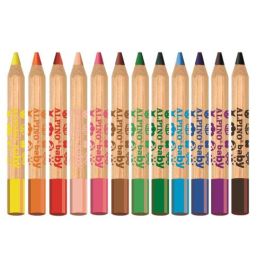 Alpino Estuche 12 Lápices de Colores para Bebés AL000177 - Mina Blanda, Sacapuntas y Guía Pedagógica Incluidos