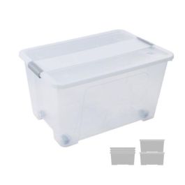 Caja Almacenamiento A.2000 Con Tapa Y Ruedas 52 Litros De Pp Apilable Cristal Transparente Precio: 23.94999948. SKU: B1ASAT5ER4
