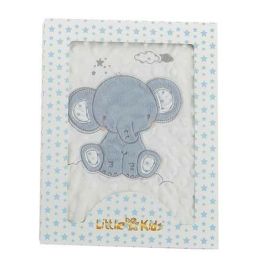 Manta para Bebé Elefante Azul Bordado Doble cara 100 x 75 cm Precio: 14.49999991. SKU: S2427112