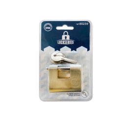 Edm Candado de latón reforzado de seguridad 50 x 47 x 20 mm, dorado/cromado, 3 llaves (silca var3 - jma -9d)