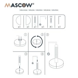 Mascow Rascador para Gatos con Bola, Surtido, Color Gris/Beige, Madera, 40x46x40 cm (Set de 6)